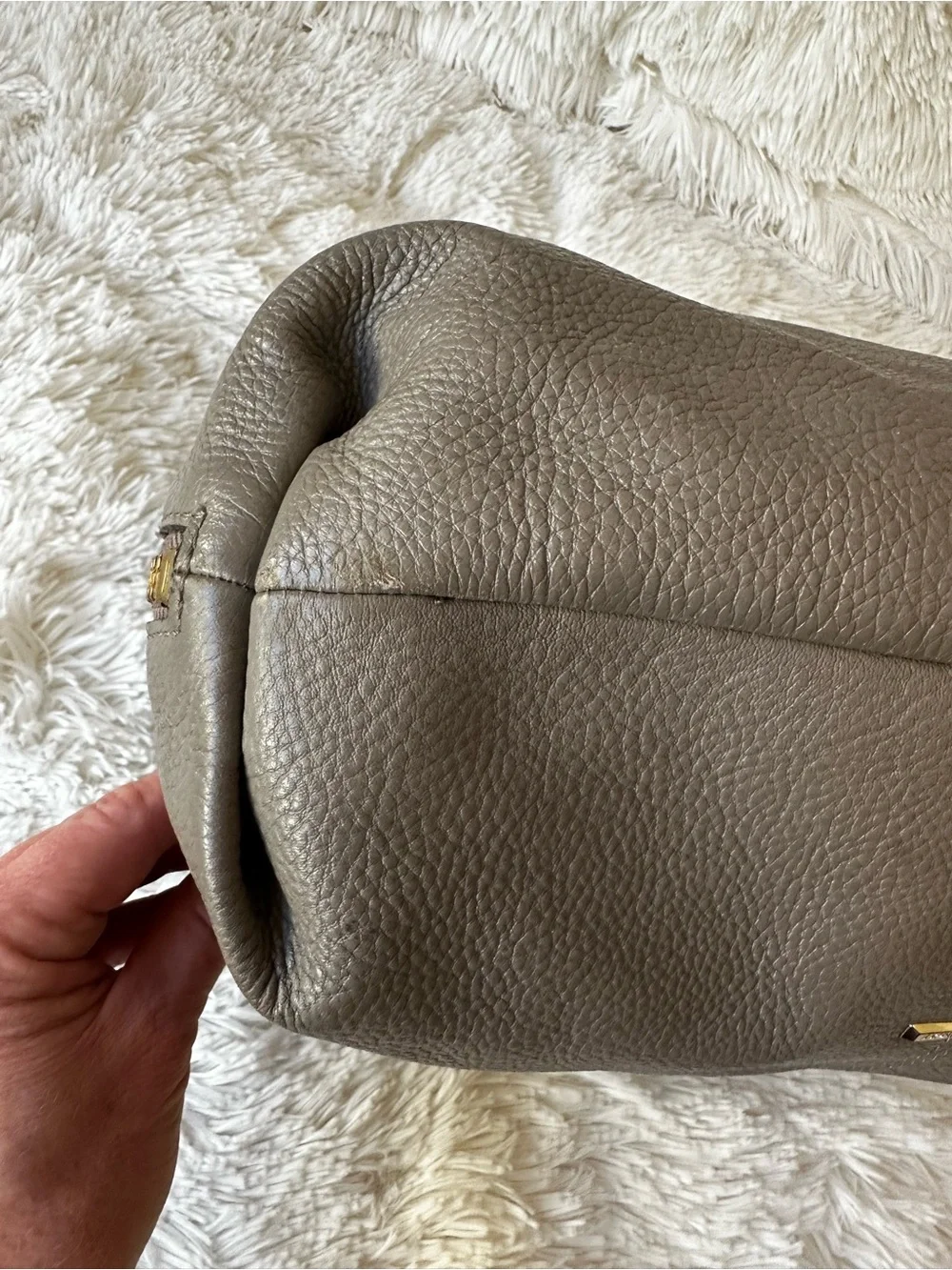 Rebecca Minkoff Pebbled Leather Hobo Shoulder Bag in Cement Gray Taupe